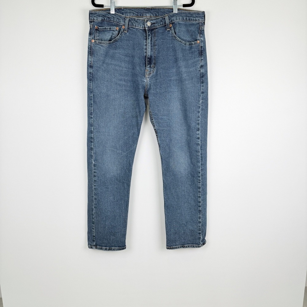 Levi's 505 Regular Fit Jeans Mens 38x30 Blue Denim Straight Leg Waterless